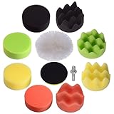 PChero バフ ポリッシャー ポリッシング スポンジ 洗車 11点セット 電動 ドリル 研磨 ポリッシャー洗車用 車カー汎用 バフ ポリッシング マジックテープ式 洗車やワックスがけ等がラクラク