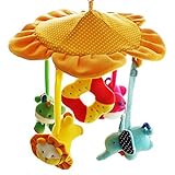 Shilohベビーベッドモバイルwithスピンミュージカルモバイルとアーム、サンフラワー