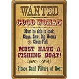 Riversエッジ製品Wanted Good Woman Tin Sign、16インチ