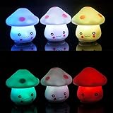 GLADLEマッシュルーム型LEDランプ夜ライト常夜灯ランプ点滅おもちゃ1個