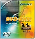 5-pak 9.4 GB optodisc 2 x DVD - RAM in type-4カートリッジwithハードコートサーフェス。