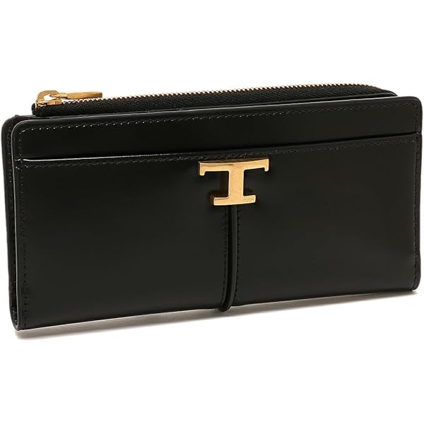 Amazon | [トッズ]二つ折り財布 Tタイムレス ミニ財布 ブラック