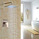 RozinシングルレバーミキサーコントロールLEDライト8インチSquare Rainfallヘッドオイルはブロンズ RZ1118600