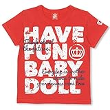 ベビードール メッセージTシャツ ベビー キッズ 100cm レッド