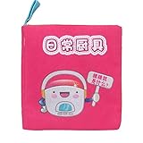 Tovadoo 布絵本 お出かけ絵本 台所用具覚え絵本 コンパクト 布のおもちゃ 知育玩具 3ヶ月-3歳 知育玩具 プレゼント