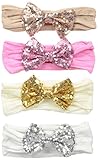 Little Cuties Little Girls 4スパンコール蝶Headwraps、アソートカラー、infant-toddler