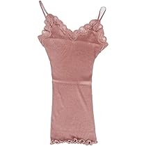 Amazon | [SIL-VENDER] シルク キャミソール レース 大人可愛い
