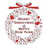 Eremi（TM）42 * 48センチメートルスノーフレーククリスマスはクリスマスの装飾美しいDIYのウォールステッカー防水取り外し可能なクリスマスステッカーベル