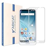 SHARP AQUOS R2 ガラスフィルム，[ABICAT]炭素繊維フィルム SH-03K SHV42 飛散防止 3D全面保護 0.2MM旭硝子日本製素材 指紋防止 硬度9H 高透過率（3色選択） (AQUOS R2, ホワイト)
