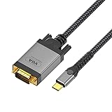 USB-C to VGA ケーブル 2M Type-C 変換アダプタ 1080P 対応 金メッキ接続 最新款アップルデバイス/MacBook Pro/Air 2023/iPad Pro/iMac/S23 互換 プロジェクター/モニター/テレビ接続 (2M)