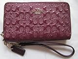 コーチ 財布 COACH F54808 SIGNATURE Oxblood PATENT LEATHER DOUBLE ZIP [並行輸入品]