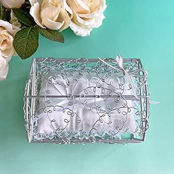 スクエア型リングクッションを手作り シルバーボックス型リングピロー手作りキット 1個 結婚式 ワイヤー製品 結婚祝い 手芸 花嫁diy 手芸キット ホビー