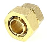uxcell PTP複合圧縮継手　真鍮製管継手　25 mmメスネジ　19mmチューブアダプタ