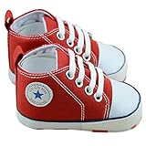 Dealzip Inc Baby Toddler Infant Boy Girl Sneakers Canvas Sneaker for Prewalker(6-9 months,Red) by De