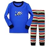 Gold treasure綿100%子供パジャマ長袖 キッズ 漫画の宇宙船寝間着2-7歳 (130cm(7歳))