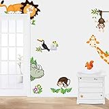 Han Shi 2016 Removable DIY Cute Jungle Animal Kids Baby Nursery Mural Home Decor Wall Sticker Decal 