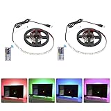 guaiboshi LEDストリップライト用のキットのテレビ5050 RGB 2 x 1.64フィート+ 2 x 3.28ft DC 5 V USB TVバックライトwith 44キーリモートコントロ