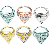 杜屋トヤ　ベビー用品　食事用スタイ　よだれかけ　ビブ　6枚セット　スナップ　コットン　かわいい　柔らかい　三角　出産祝い　プレゼント　保育園　42 x 33 x 24 cm (B セット)