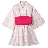 Yoyoshop 女の子 ベビー用 着物 和装 花柄 浴衣ドレス 甚平 七五三 お宮参り お祝い着 正月 ひな祭り 衣裳 ピンク 110cm