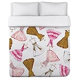 Bentin Home Decor Pretty Girl/Party Dresses Lightweight Duvet Cover by Timree Gold, Full/Queen [並行輸入