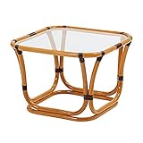 ラタン ガラステーブル テーブル コーヒーテーブル サイドテーブル センターテーブル 籐 ガラス アジアン 代引不可 ポイント10倍