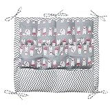 【送料無料】ベビーベッド用バッグ おむつポーチ 多層ポーチ コットン100％ 収納袋オーガナイザー 幼児用ベッド 収納バッグ かわいい グレー