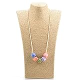 Lofca Teething Necklace-Silicone Chew Beads-Safe for Baby- Perfect for Breastfeeding Moms-100% BPA F