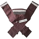 Minizone 新生児 ベビースリング 抱っこひも X型 おんぶ紐 ベビーキャリア サイズ 調節可能 収納ポーチ 日本語説明書付き (二代目ブラウン)