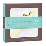 エイデンアンドアネイ (Aden + Anais) フード付きタオル ウォッシュタオル イエロー×キリン ギフトセット 出産祝い [並行輸入品]