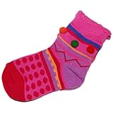 Country Kids(カントリー キッズ)女の子用ポンポン付きホットピンクラブリーソックス,水玉模様,ボーダー靴下出産祝い,プレゼント [並行輸入品]