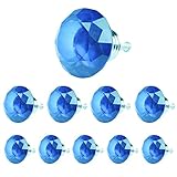 Demiawaking 取っ手 ダイヤモンド形 つまみ 引き手 ドア/引き出し インテリア 水晶の取手 高級感 アンティーク 10個セット 40mm ネジ付き ブルー(10個)