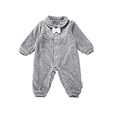 ノーブランド品　ベビー服　春秋冬用　蝶結びロンパース　着ぐるみ　全身タイツ　赤ちゃん　幼児　男女共用　韓国ファッション　無地　上品　通気性良い　プレゼント (90cm, グレー)