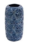 Deco 79 59912 Ceramic Crackled Blue Vase - [並行輸入品]