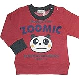 2015年 秋冬物 ZOOMIC ズーミック フェイスプリント 裏起毛トレーナー《80cm 90cm 95cm》 レッド◇80cm