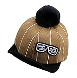 [メガネイエロー]スタイリッシュなベビーウールキャップキッズ冬の野球帽