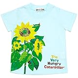 2017年 夏物 はらぺこあおむし 天竺 ひまわり柄 半袖Ｔシャツ THE WORLD OF ERIC CARLE サックス◇90cm