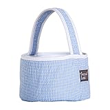 Trend Lab Blue Gingham Seersucker Collapsible Round Caddy by Trend Lab