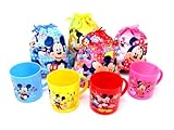 ディズニー　ミッキー　ミニー　持ち手付きプラコップ＆巾着セット　入学入園にも最適！　 (イエロー)