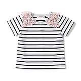 D.fesense ボーダー肩フリルTシャツ/ 90cm /ピンク AP703813290