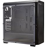 SAMA 左側面がフルアクリルパネル(透明)のATXマザー対応ミドルタワーPCケース電源付き ...