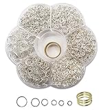 HappyHome 丸カン シルバー 4mm 5mm 6mm 7mm 8mm 10mm ピアス イヤリング 金具 基礎パーツ 指カン 透明ケース 付き (シルバー)