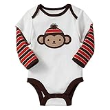 Ochine 新生児　幼児　男の子 子供服 かわいい　ロンパース　子供服 長袖 カバーオール ４色選べる (18M, ホワイト)