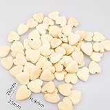 Mamimami Home 木製のハート 2CM ベビー看護アクセサリー 噛むビーズ 授乳ジュエリー 幼児玩具 ガラガラ メイキング用 20個 「FDA認可済」「 BPAフリー」