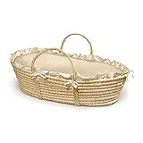 Badger Basket Nursery Baby Decorative Accessories Natural Moses Basket with Beige Gingham Bedding by
