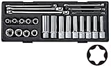 JTC 12.7mm 24PCS スターコンビネーションセット ハンドツール 工具箱 ロールキャビネット 引き出し用 工具セット スターソケット スターレンチ Eトルクス Eトルクスレンチ JTCK4