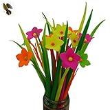 BUOP 24-count [ 12 + 12 ] Bouquet of Plumeria rubra Assortedカラーフラワーペン、ノベルティデザインFlower Arrangementスタイ