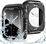 Jazolmky【3 in 1防水設計】アップルウォッチ液晶保護フィルム 防水ケース 対応 Apple Watch Series 11/10/9/8/SE/7/6/5/4 41mm 用 360°保護 ケース 防水防塵ケース PCフレーム 一体型 カバー 耐衝撃 指紋防止 高透光率 高タッチ感度 軽量 衝撃吸収 (41mm, ブラック)