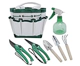 ガーデニングツール7点セット 初心者向け （移植ゴテ・鋤・くまで・摘果鋏・剪定鋏・霧吹き・収納袋）