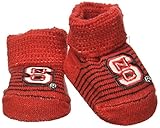 NCAA North Carolina State Wolfpack幼児ストライプギフトボックスブーティ、新しい生まれ、レッド/ブラック