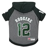 NFLPA AARON RODGERS HOODIE for DOGS & CATS. NFL GREEN BAY PACKERS Dog T-Shirt Large | Sports HOODY T